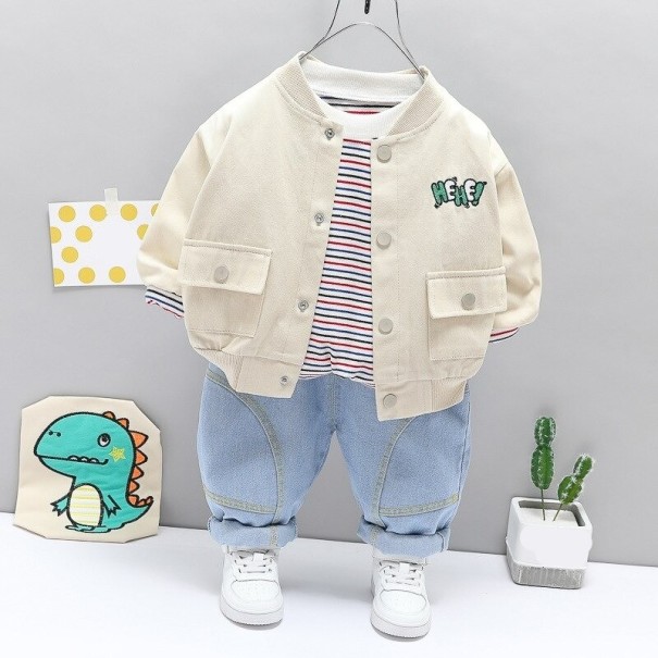 Jacke, T-Shirt und Hose für Jungen L1666 beige 0-6 Monate