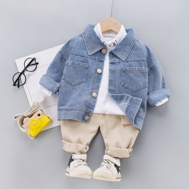 Jacke, T-Shirt und Hose für Jungen L1672 weiß 3