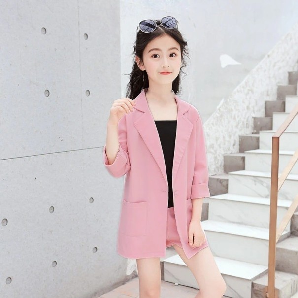 Jacke, Tanktop und Shorts für Mädchen rosa 11