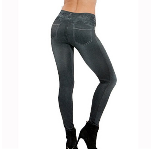 Jambiere din denim pentru femei - Negre L/XL