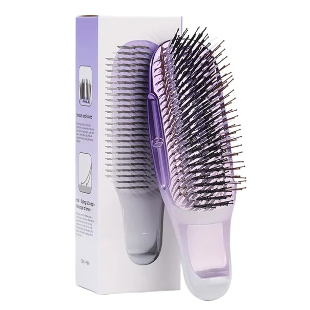Japanilainen päänhierontaharja 15,7 x 5 cm Shampooaminen ja hiusten selvittäminen Märkä ja kuiva käyttö Päänahan hieronta violetti