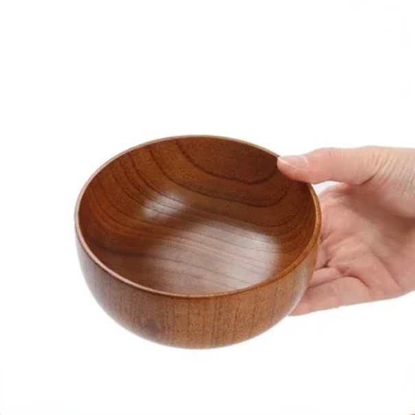 Japanische Holzschüssel, 300 ml, 6,8 x 11,5 cm, traditionelle Schüssel aus Naturholz, leicht, umweltfreundlich, für Suppe, Reis, Sushi, asiatische 1