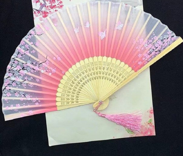 Japanischer Fächer mit Blumenmotiv 24 Japanischer Fächer mit Blumenmotiv 24