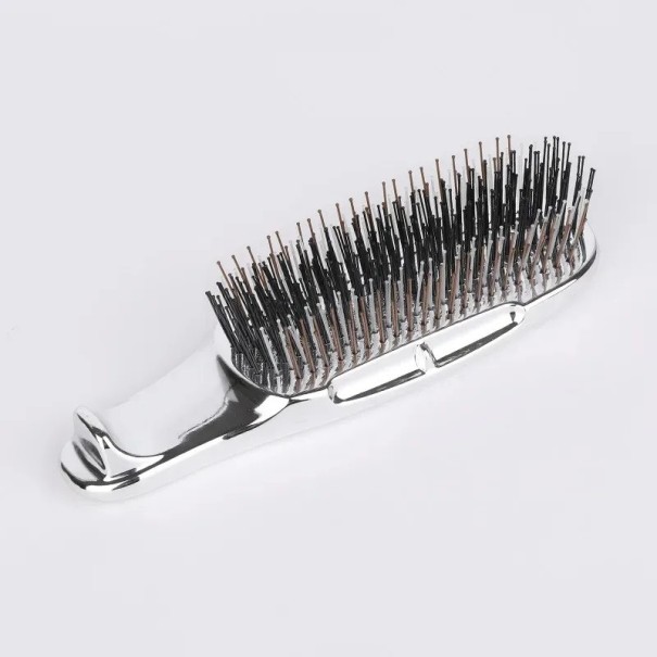 Japanse premium hoofdmassageborstel 16 x 5 cm Borstel voor het shampooneren van haar Nat doorkammen Hoofdmassage Reinigingskam zilver