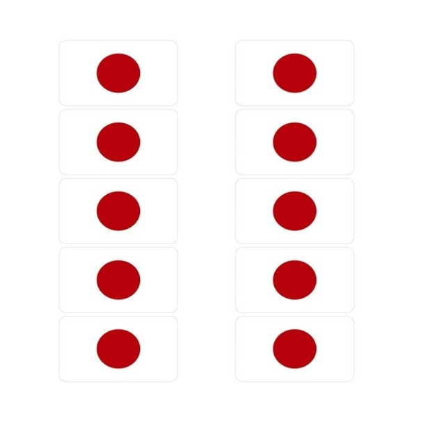 Japansk flag klistermærke 10 stk. 1