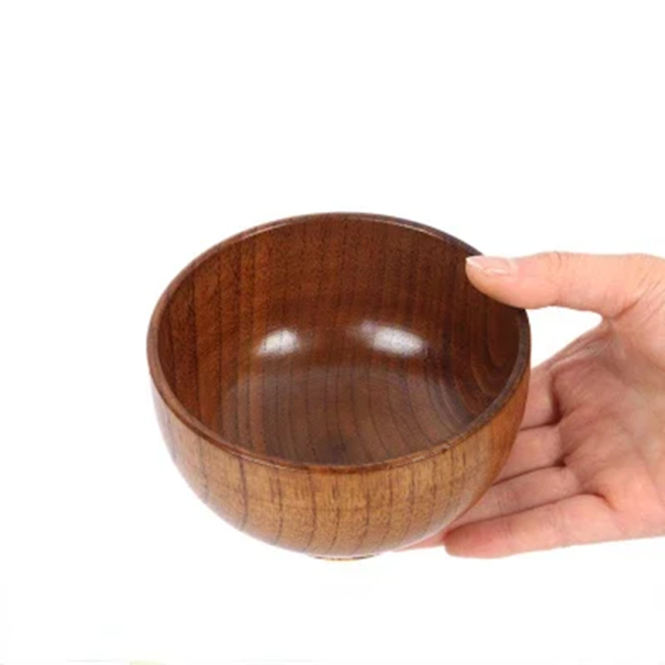 Japansk træskål 280 ml 6,9 x 11 cm traditionel træskål serveringsskål til suppe, ris, ramen, asiatisk mad 1