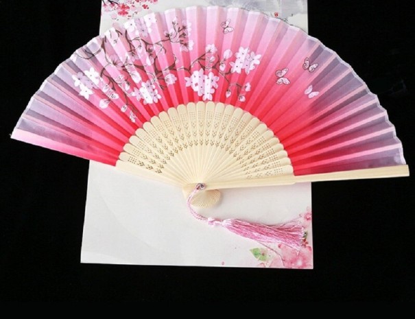 Japansk vifte med blomstermotiv 9