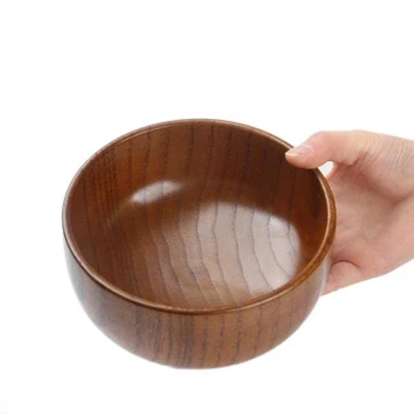 Japońska Drewniana Miska 690 ml 8,5 x 15 cm Miska na zupę Miska na makaron Ramen Miska na azjatyckie jedzenie Drewniane przybory kuchenne 1
