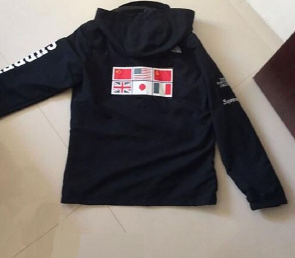 Jas met vlaggen zwart XS