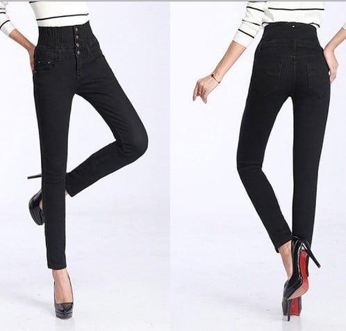 Jeans de mujer de talle alto J1699 negro 40