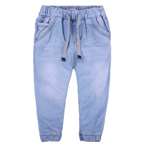 Jeans para rapazes com cordões J1324 azul claro 6