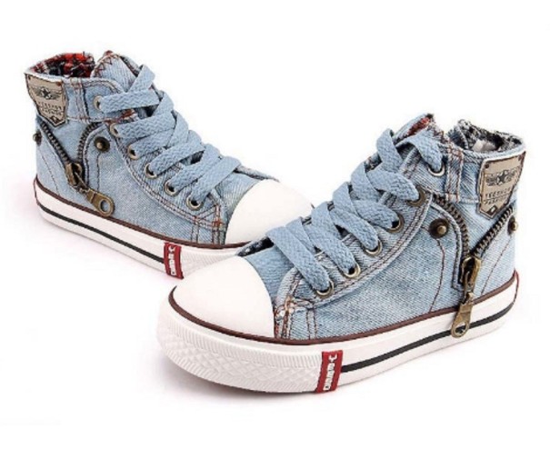 Jeans-Sneaker für Kinder hellblau 27