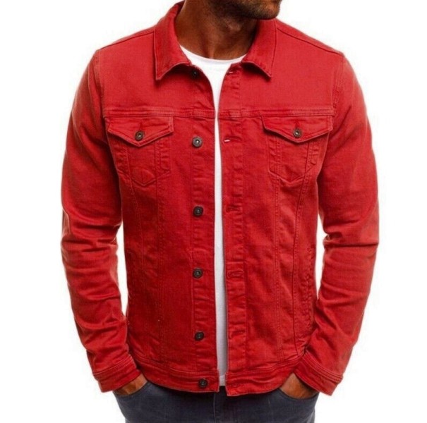 Jeansjacka för män F1194 röd XXS