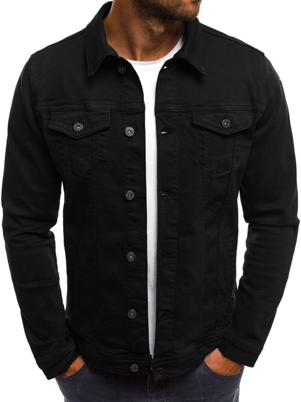 Jeansjacka för män F1194 svart S