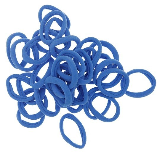 Jednobarevné gumičky do vlasů - 30 ks modrá