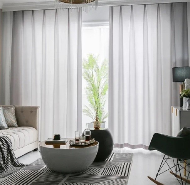 Jednofarebné dlhé tylové závesy Polopriesvitné jemné závesy do okien Voálové závesy so zavesením na háčiky Tenké elegantné záclony 200 x 270 cm sivá