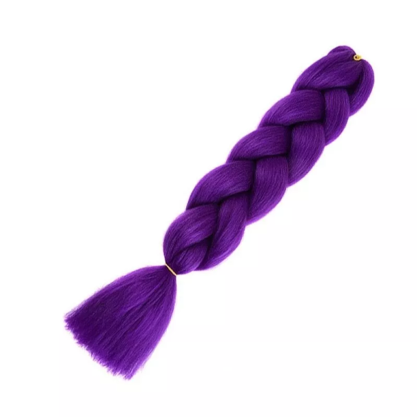Jednokolorowe warkocze Kanekalon 60 cm fioletowy