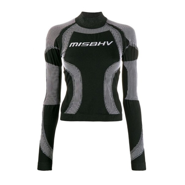 Jersey de cuello alto funcional para mujer negro M
