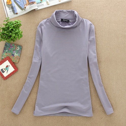 Jersey de cuello alto para mujer en varios colores. gris
