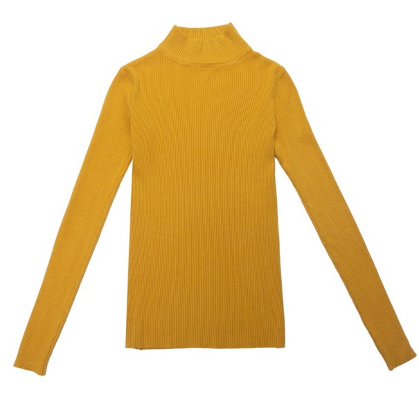 Jersey de cuello alto para mujer G202 mostaza S