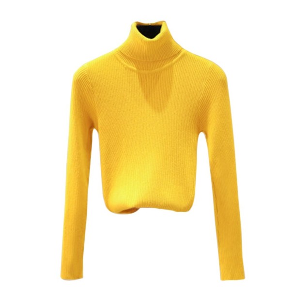 Jersey de cuello alto para mujer G278 amarillo
