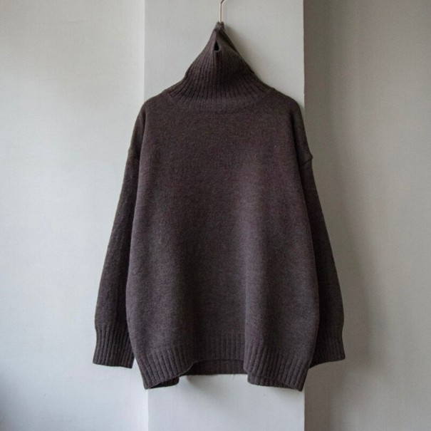 Jersey de cuello alto para mujer G299 gris oscuro