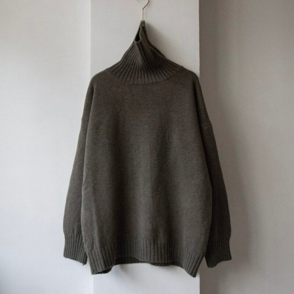 Jersey de cuello alto para mujer G299 verde militar