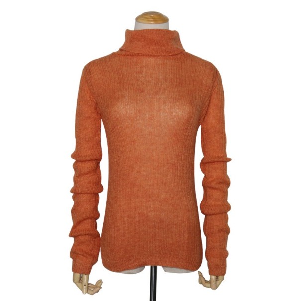 Jersey de cuello alto para mujer naranja