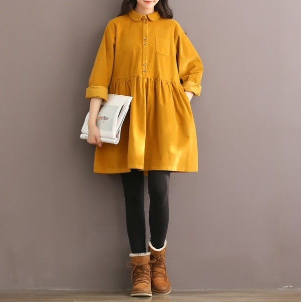 Jesienna sukienka żółty XS