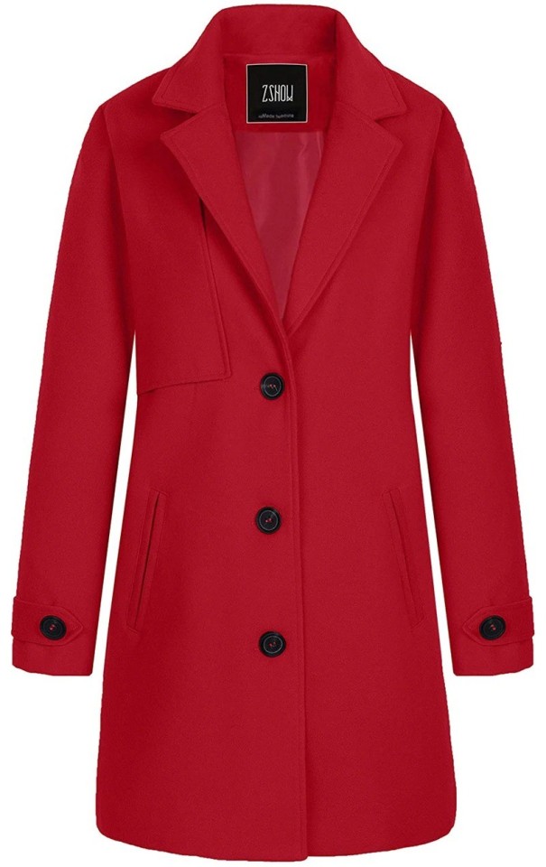 Jesienny płaszcz damski czerwony M
