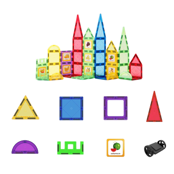 Jeu de construction éducatif magnétique 54 pièces 1