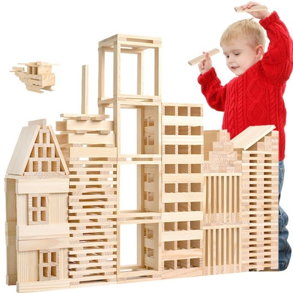 Jeu de construction en bois 100 pièces 1