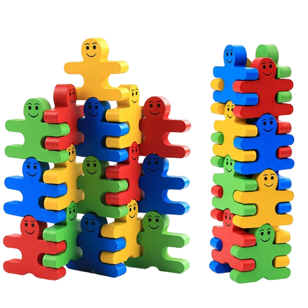 Jeu de construction équilibrant éducatif en bois 16 pièces 1