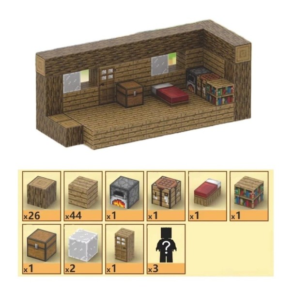 Jeu de construction magnétique maison 80 pièces 3 figurines 2x2 cm blocs Création pour enfants Jeu de construction inspiré de Minecraft Blocs magnétiques jouet 1