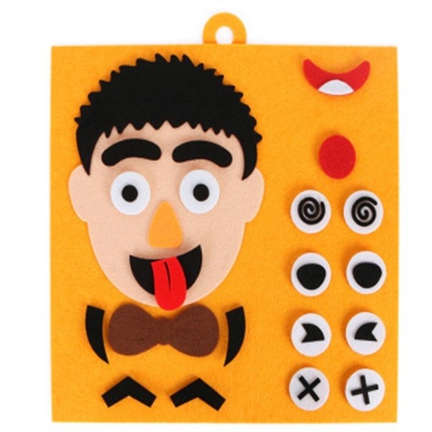 Jeu de création de visages pour enfants orange