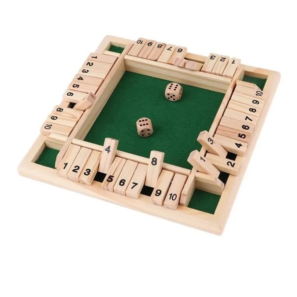 Jeu de dés pour 4 joueurs Jeu de société avec des chiffres de 1 à 10 Divertissement mathématique rapide Jeu familial de comptage Jouet logique pour enfants et adultes 1