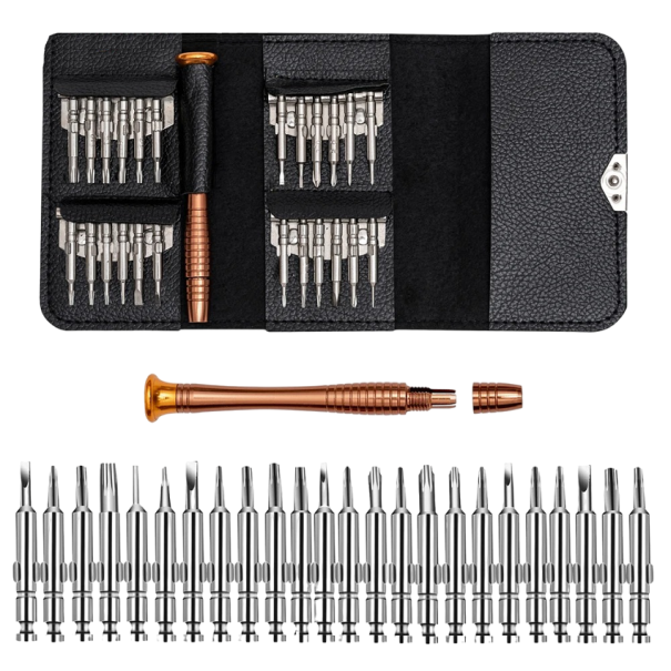 Jeu de tournevis de précision 25 pcs Jeu de tournevis pour réparations électroniques, montres, lunettes Ensemble professionnel pour réparation de téléphones 1