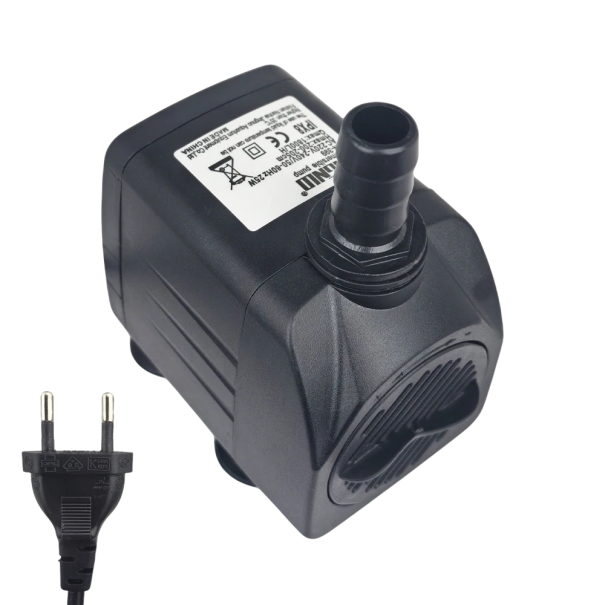 Jezírkové ponorné čerpadlo JN-2500 35 W s výkonem 2500 l/h a výtlakem 2,5 m s výstupy do 19 mm o rozměrech 109 x 72 x 94 mm v černé barvě 1