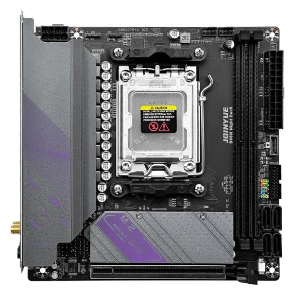 JGINYUE AM5 moderkort B650i Night Devil ITX 17x17cm stöd för AMD Ryzen 7000 serie DDR5 RAM dubbelkanal NVME SATA USB3.0 1
