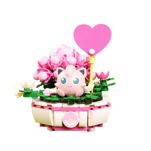 Jigglypuff Flower Kit Pokemon Kit Kreatív lakberendezési virág állványon Jigglypuff készlettel 13 x 9 x 9 cm 1