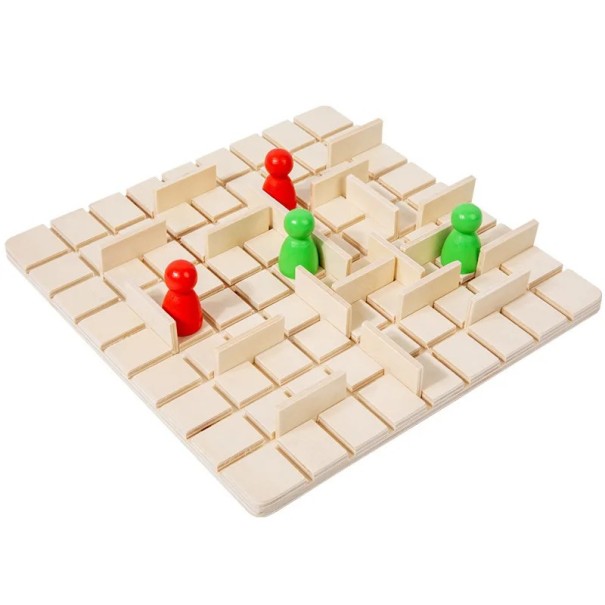 Jogo de Tabuleiro Quoridor 22 x 22 cm Jogo Lógico com Figuras 81 Peças 4 Armadilhas e 20 Paredes para Crianças e Adultos 1