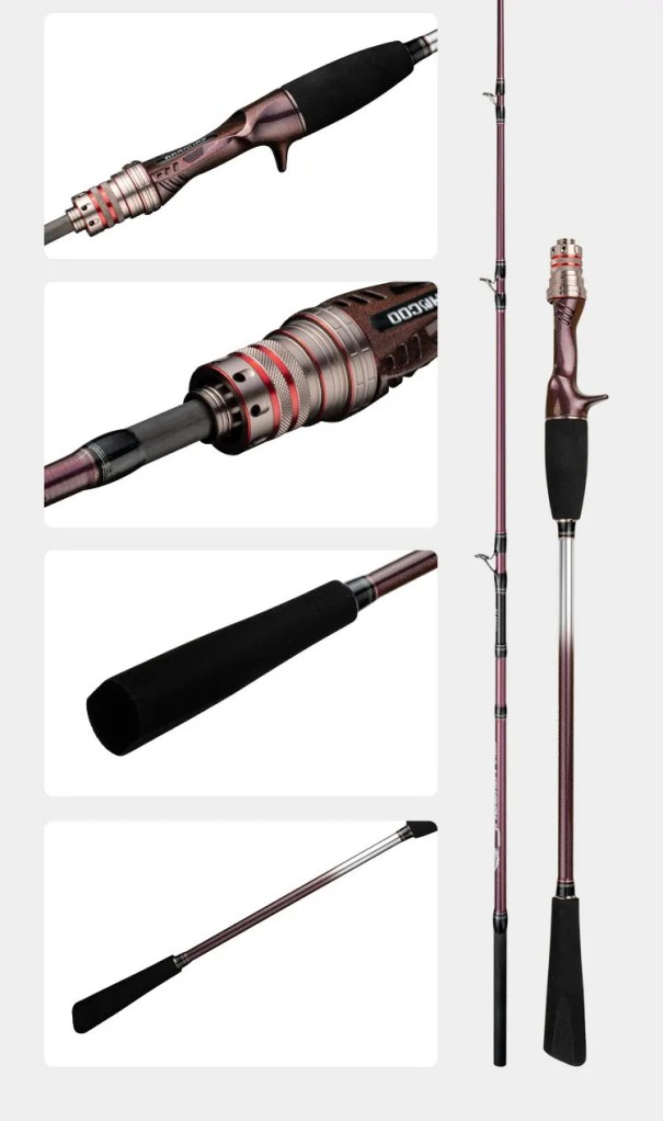 JOHNCOO C160M Casting Rod for Cuttlefish and Octopus 1.6 m Titanium Tip 27 cm Ceramic Guides Carbon 95 g Fast Action for Boat Fishing 1