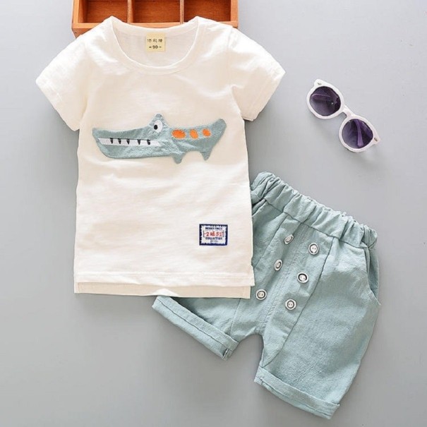 Jongens krokodillen T-shirt en short L1562 turquoise 12-24 maanden