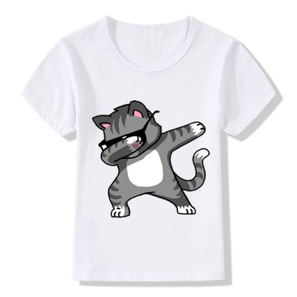 Jongens T-shirt Dabbing met kat J675 6 E
