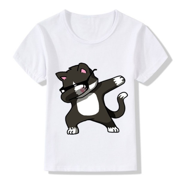 Jongens T-shirt Dabbing met kat J675 7 F