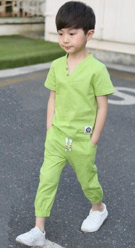 Jongens T-shirt en broek L1602 groen 8