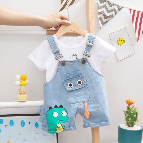 Jongens T-shirt en broek L1652 blauw 18-24 maanden