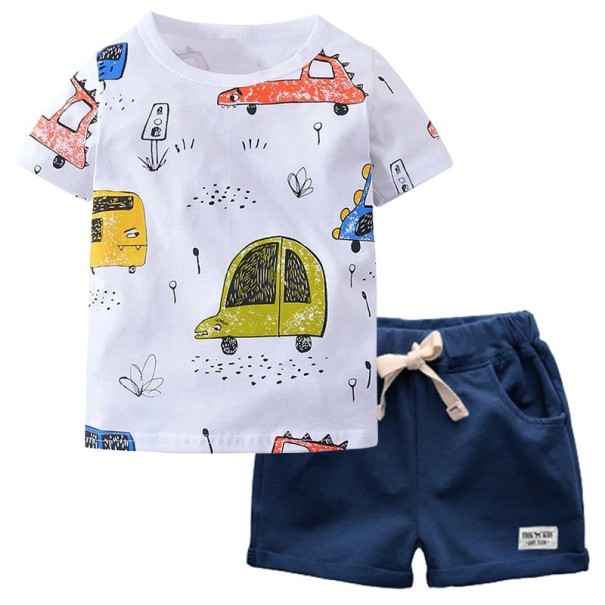 Jongens T-shirt en short L1599 donkerblauw 5