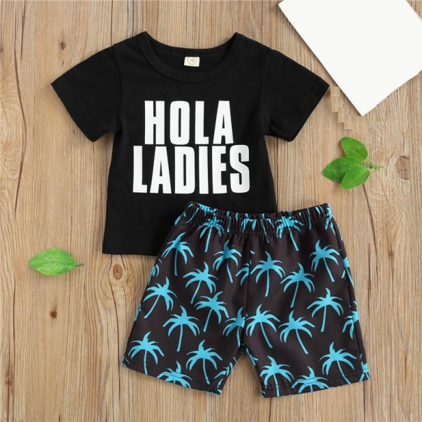 Jongens T-shirt en short L1716 0-6 maanden