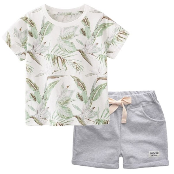 Jongens T-shirt en short L1722 grijs 3